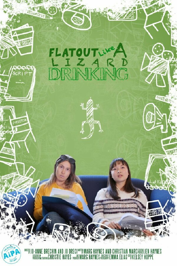 Flat out like a lizard drinking