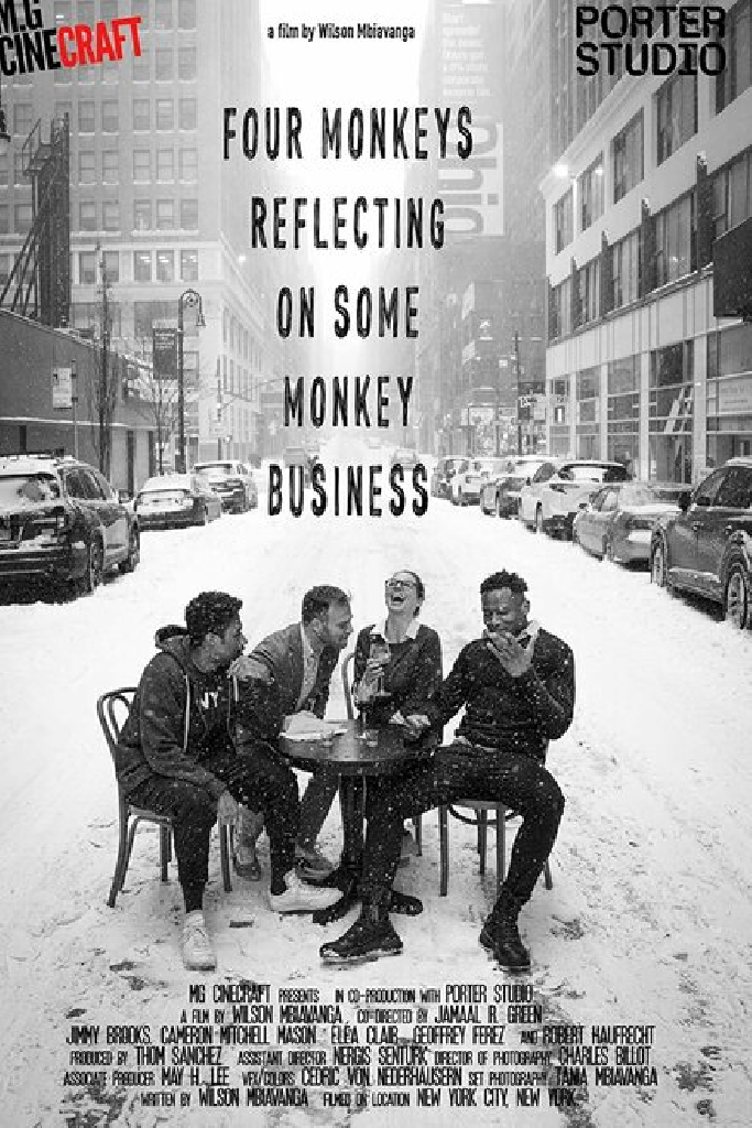 Four Monkeys Reflecting on Some Monkey Business