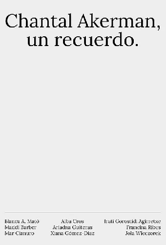 Chantal Akerman, un recuerdo
