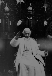 Pope Leo XIII Being Seated Bestowing Blessing