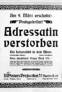 Adressatin verstorben